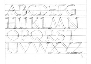 Calligraphy.Roman capitals alphabet.double pencils.img.jpg