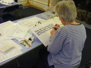 Luton Calligraphy Workshops. Week 4. Coming on Nicely. img jpg.